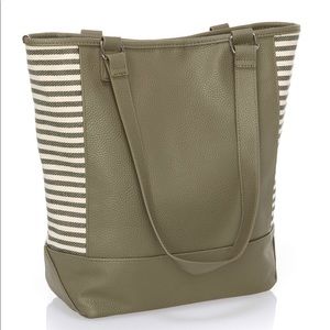 Thirty-one Coloblock Tote Olive NEW!